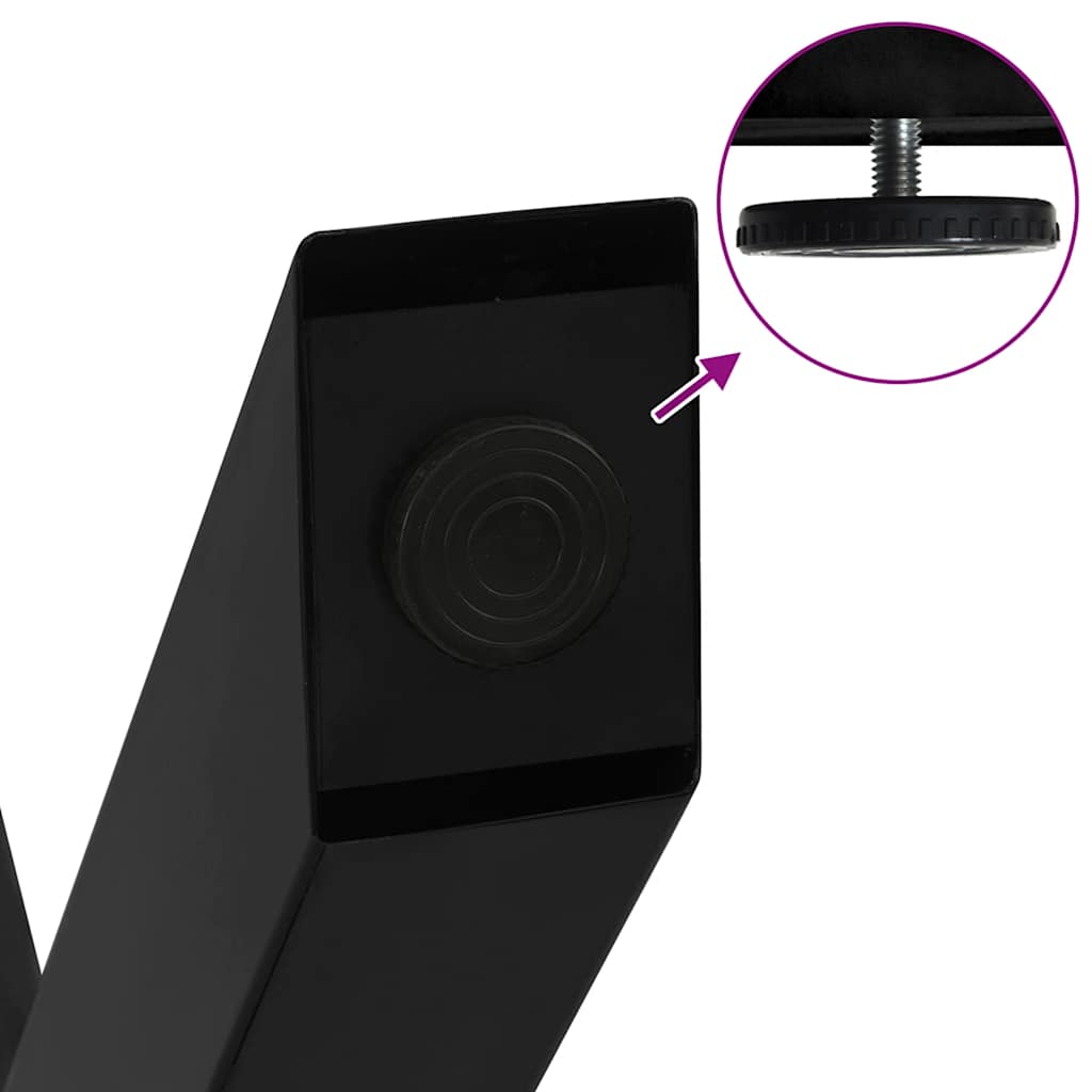 Matbordsben X-formade 2 st svarta 90x(72-73) cm stål