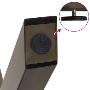 Matbordsben X-formade 2 st naturstål 90x(72-73) cm stål