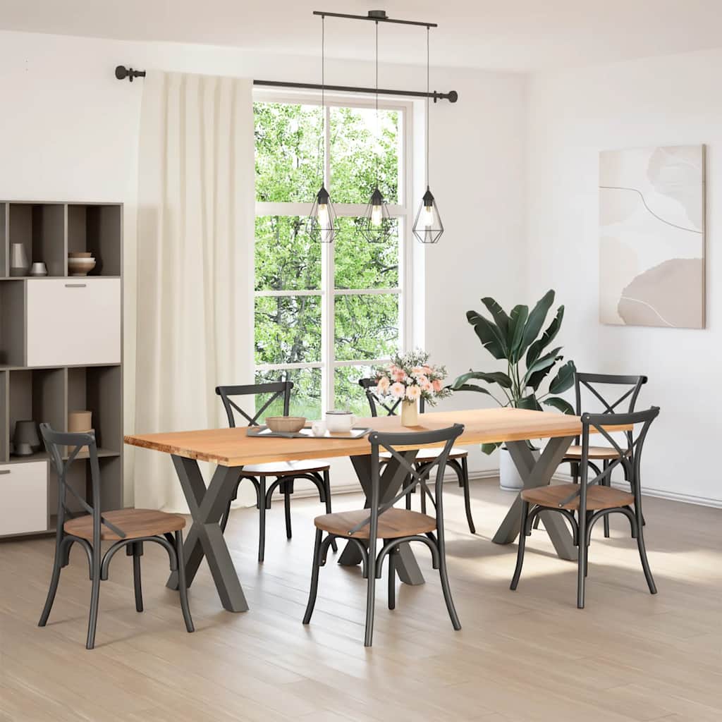 Matbordsben X-formade 3 st antracit 70x(72-73) cm stål