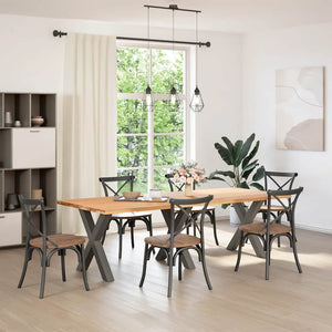 Matbordsben X-formade 3 st antracit 70x(72-73) cm stål