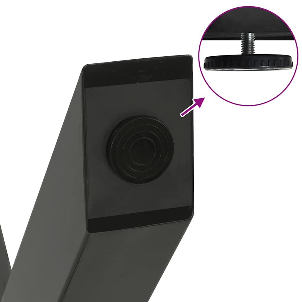 Matbordsben X-formade 3 st antracit 70x(72-73) cm stål