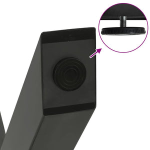 Matbordsben X-formade 3 st antracit 70x(72-73) cm stål