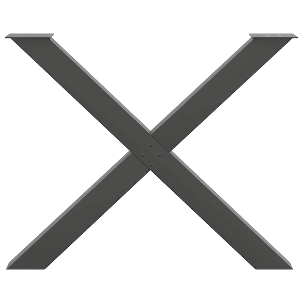 Matbordsben X-formade 3 st antracit 90x(72-73) cm stål