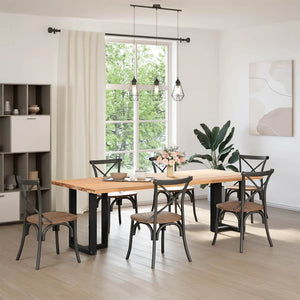 Matbordsben T-formade 2 st svarta 60x35x(72-73) cm stål