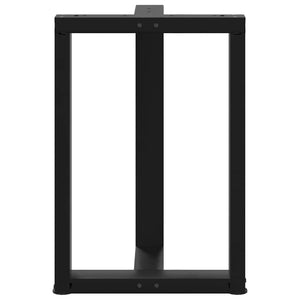 Matbordsben T-formade 2 st svarta 60x35x(72-73) cm stål