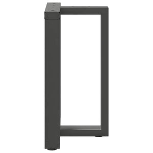 Matbordsben T-formade 2 st antracit 60x35x(72-73) cm stål