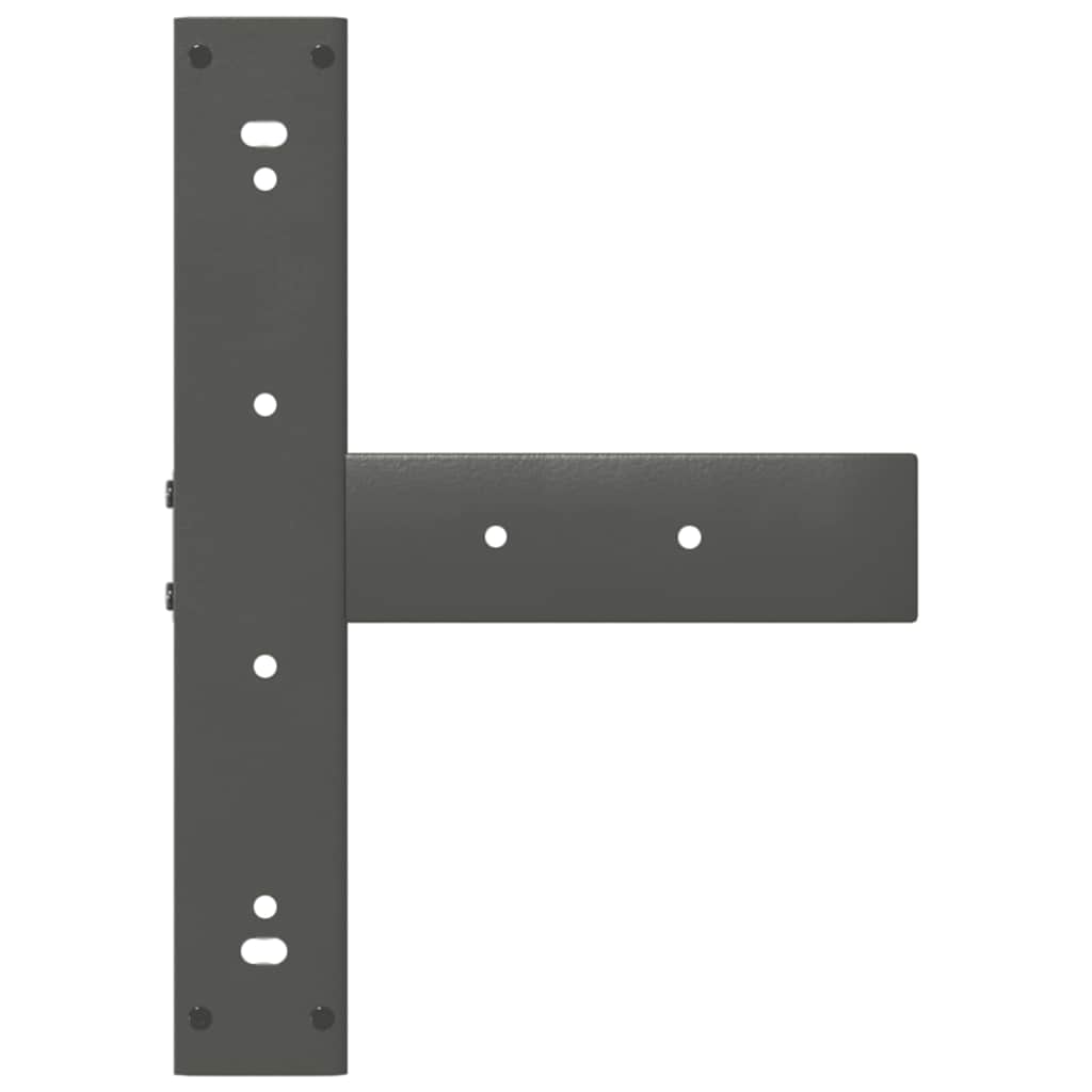 Matbordsben T-formade 2 st antracit 60x35x(72-73) cm stål