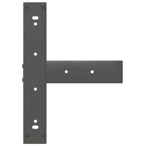 Matbordsben T-formade 2 st antracit 60x35x(72-73) cm stål