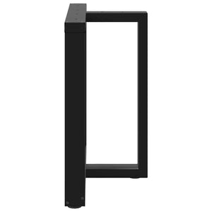 Matbordsben T-formade 2 st svarta 70x35x(72-73) cm stål