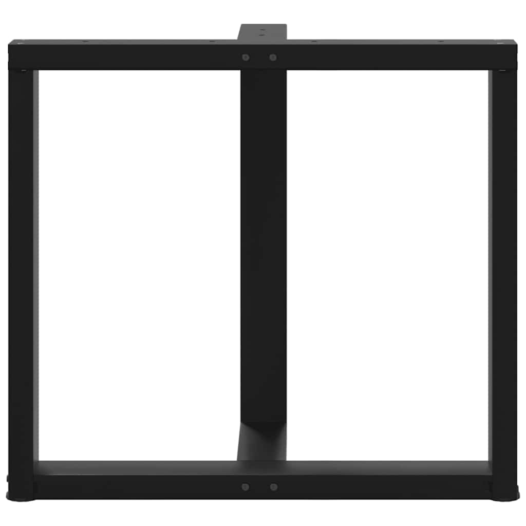 Matbordsben T-formade 2 st svarta 70x35x(72-73) cm stål