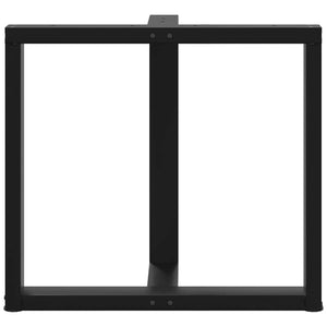 Matbordsben T-formade 2 st svarta 70x35x(72-73) cm stål