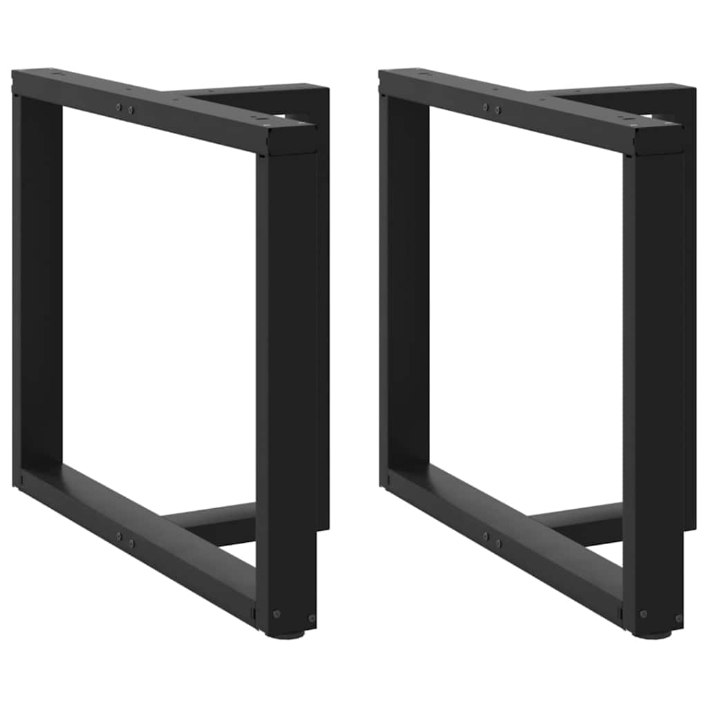 Matbordsben T-formade 2 st svarta 100x35x(72-73) cm stål