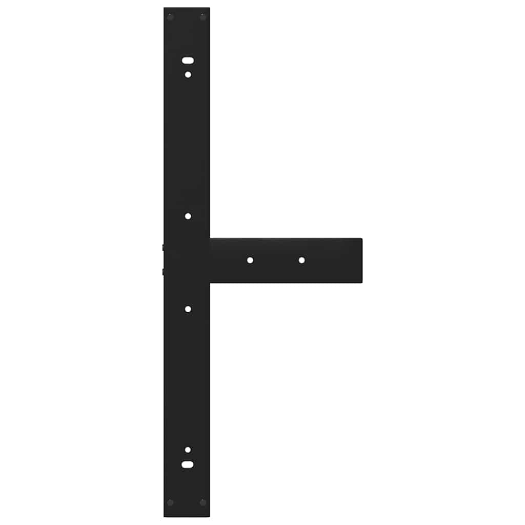 Matbordsben T-formade 2 st svarta 100x35x(72-73) cm stål