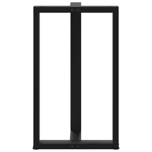 Barbordsben T-formade 2 st svarta 60x35x(100-101) cm stål