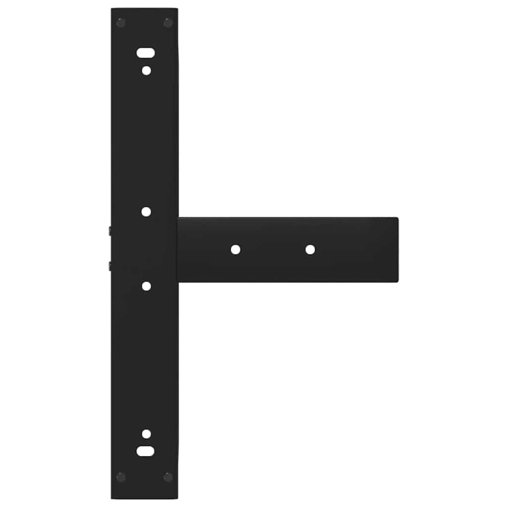 Barbordsben T-formade 2 st svarta 60x35x(100-101) cm stål