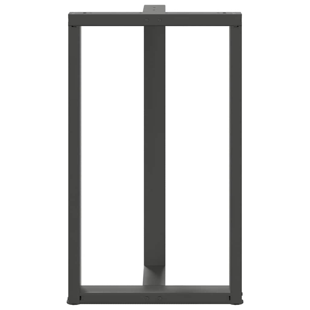 Barbordsben T-formade 2 st antracit 60x35x(100-101) cm stål