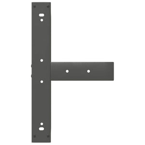 Barbordsben T-formade 2 st antracit 60x35x(100-101) cm stål