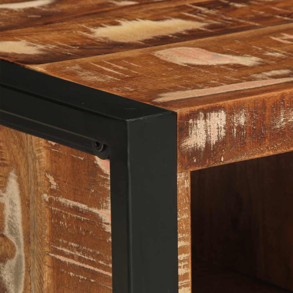 Soffbord flerfärgad 90x50x36 cm massivt återvunnet trä