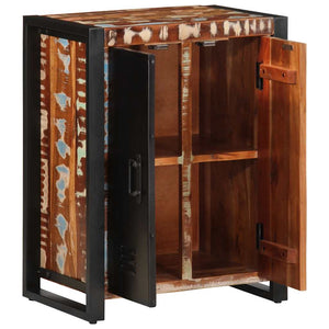 Skänk flerfärgad 55x35x70 cm massivt återvunnet trä