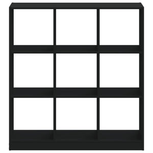 Bokhylla svart 102x32x108 cm konstruerat trä