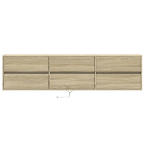 Väggmonterad tv-bänk LEDs sonoma-ek 180x31x45 cm