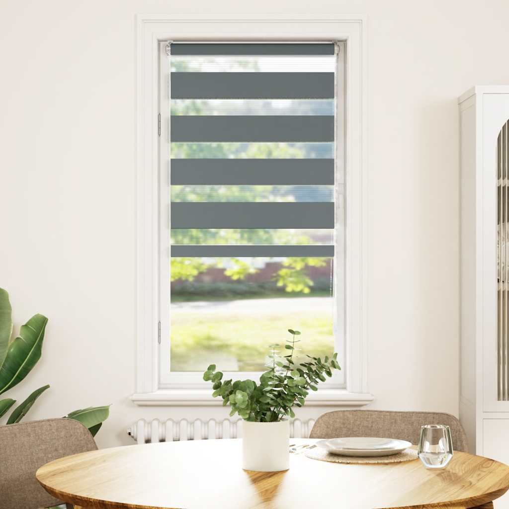 Rullgardin zebra mörkgrå 60x100 cm tyg bredd 55,9 cm polyester