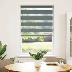 Rullgardin zebra mörkgrå 80x100 cm tyg bredd 75,9 cm polyester