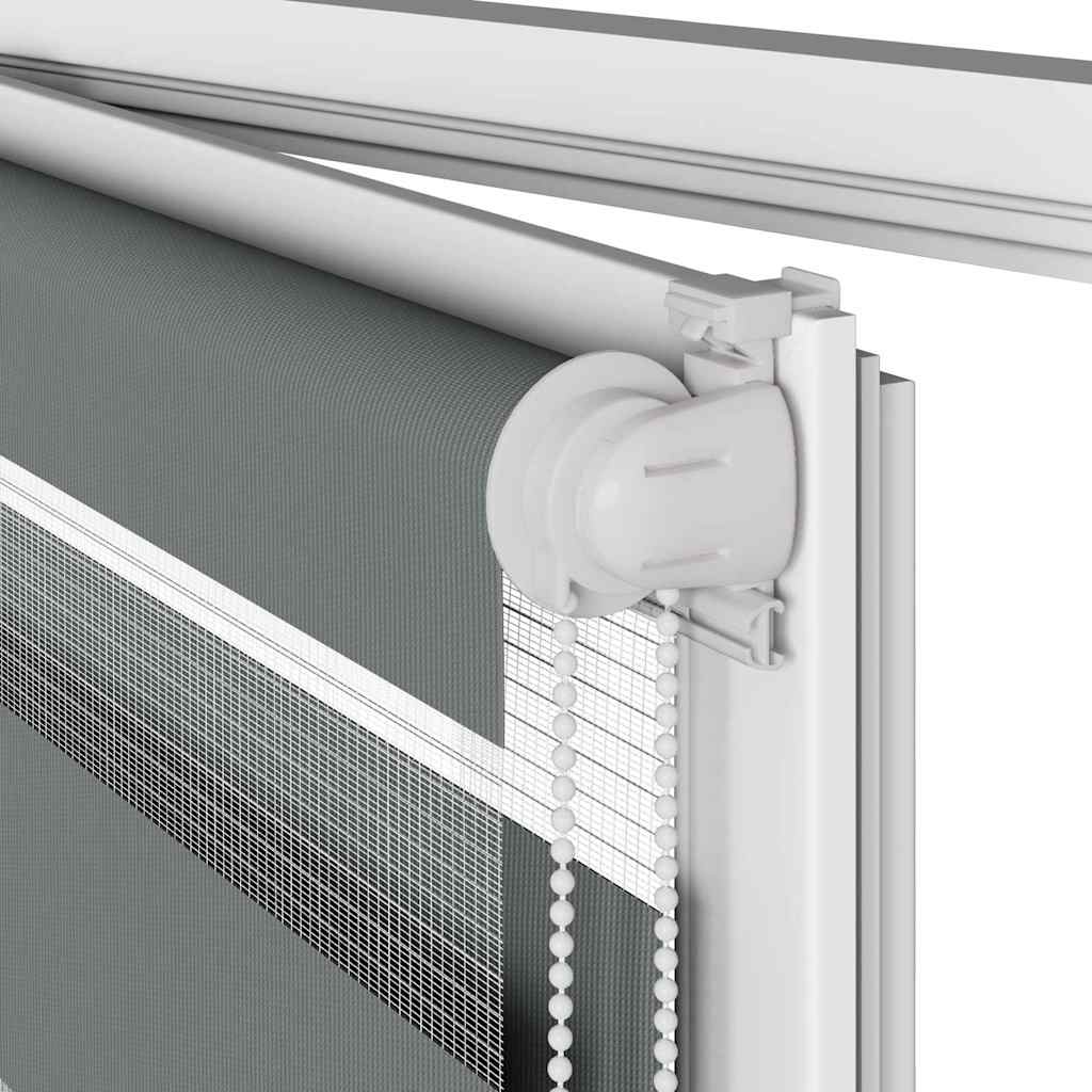 Rullgardin zebra mörkgrå 80x100 cm tyg bredd 75,9 cm polyester