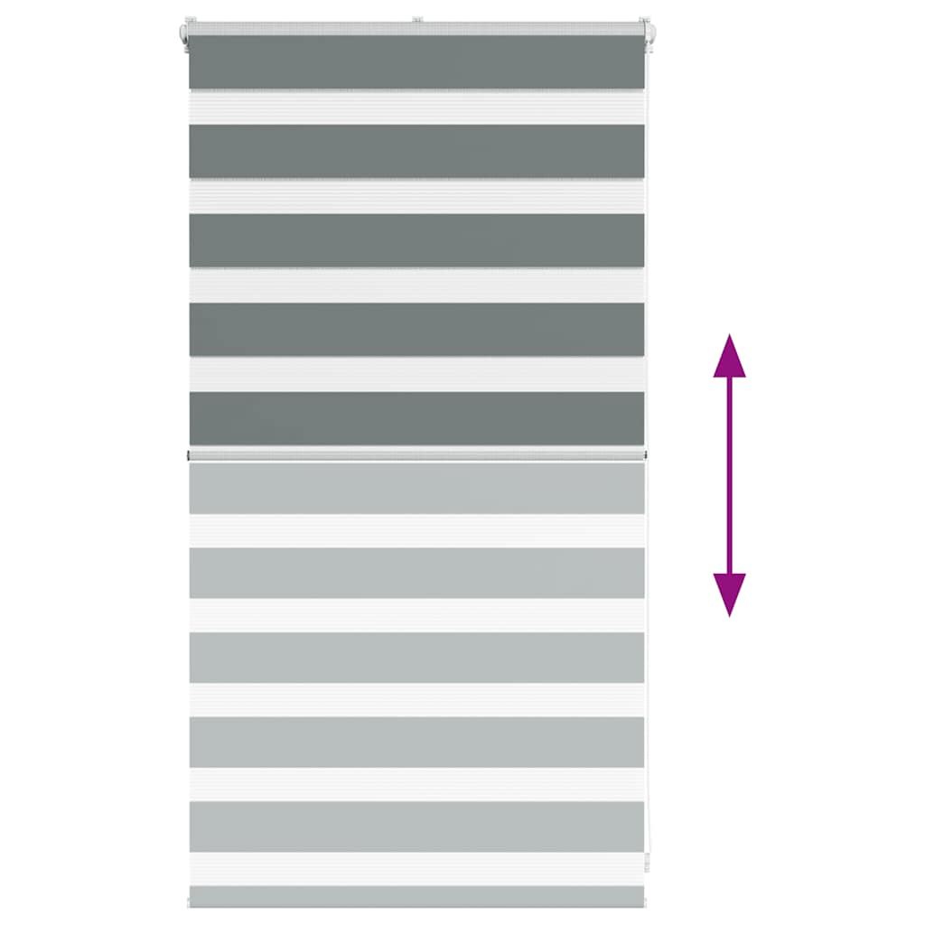 Rullgardin zebra mörkgrå 80x100 cm tyg bredd 75,9 cm polyester