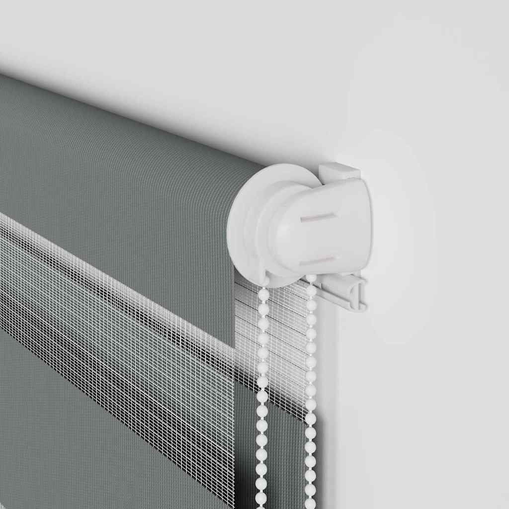 Rullgardin zebra mörkgrå 80x100 cm tyg bredd 75,9 cm polyester