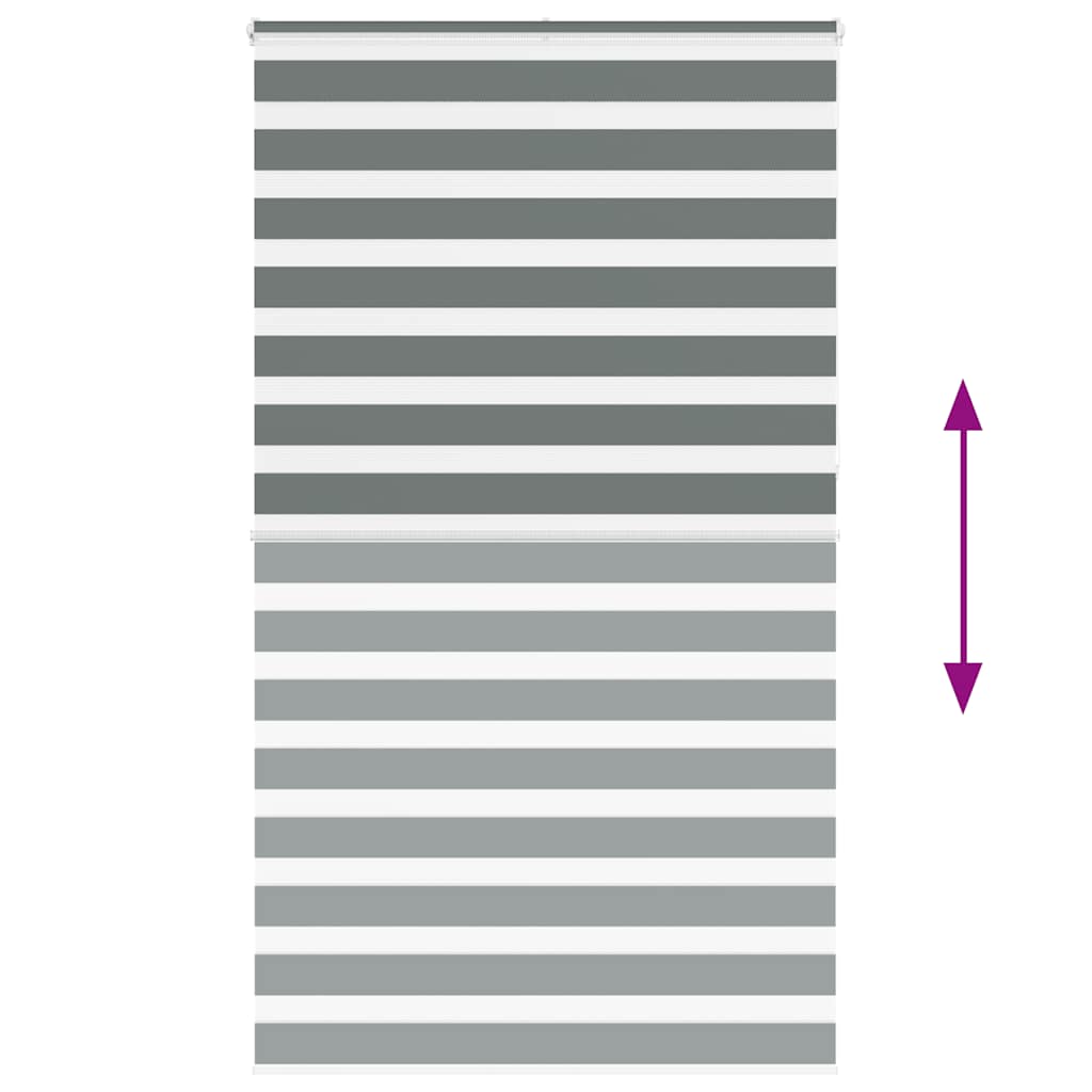 Rullgardin zebra mörkgrå 125x230 cm tyg bredd 120,9cm polyester
