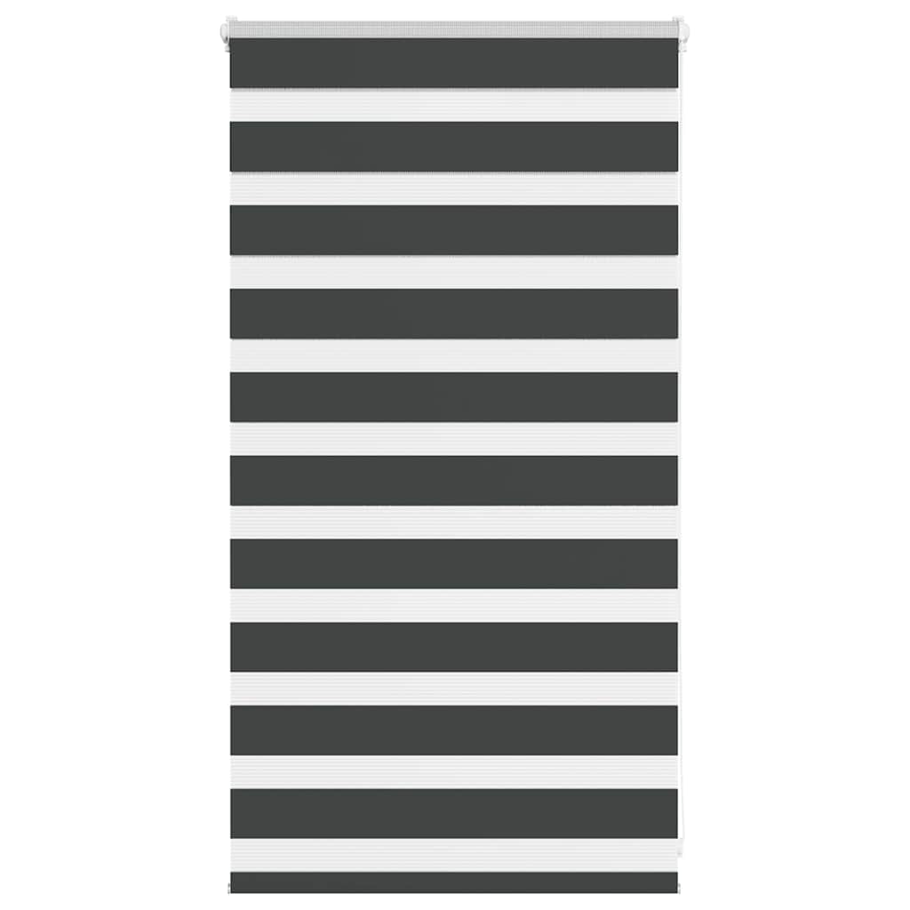 Rullgardin zebra svart 85x100 cm tyg bredd 80,9 cm polyester