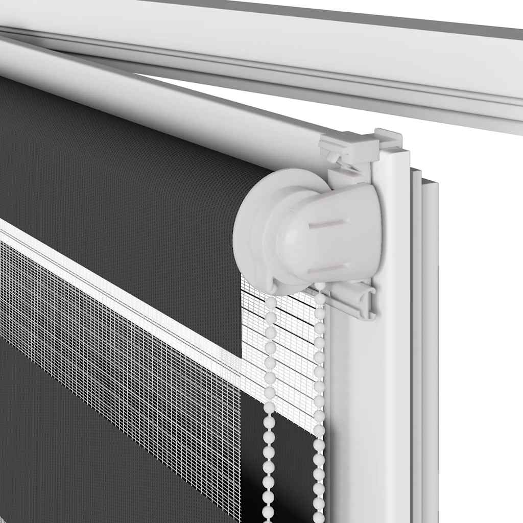 Rullgardin zebra svart 85x100 cm tyg bredd 80,9 cm polyester