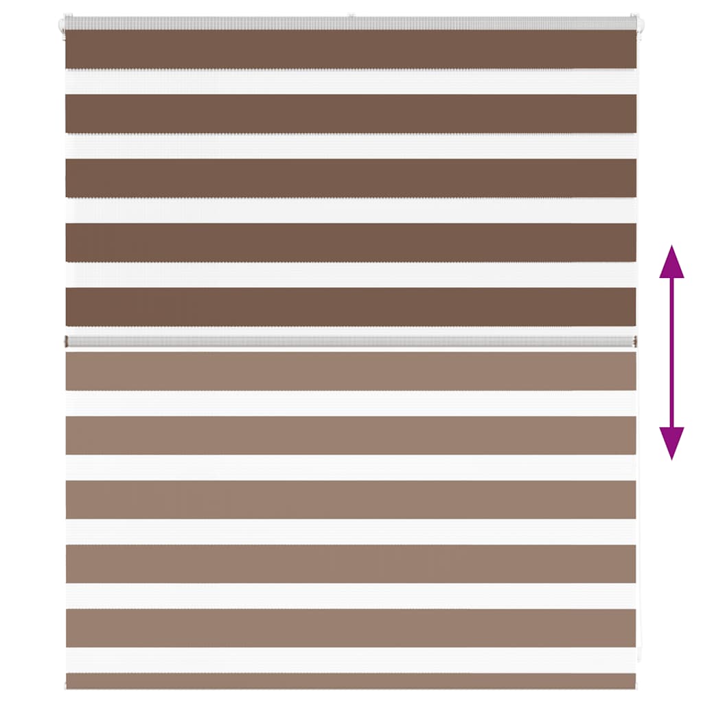 Rullgardin zebra brun 135x100 cm tyg bredd 130,9 cm polyester
