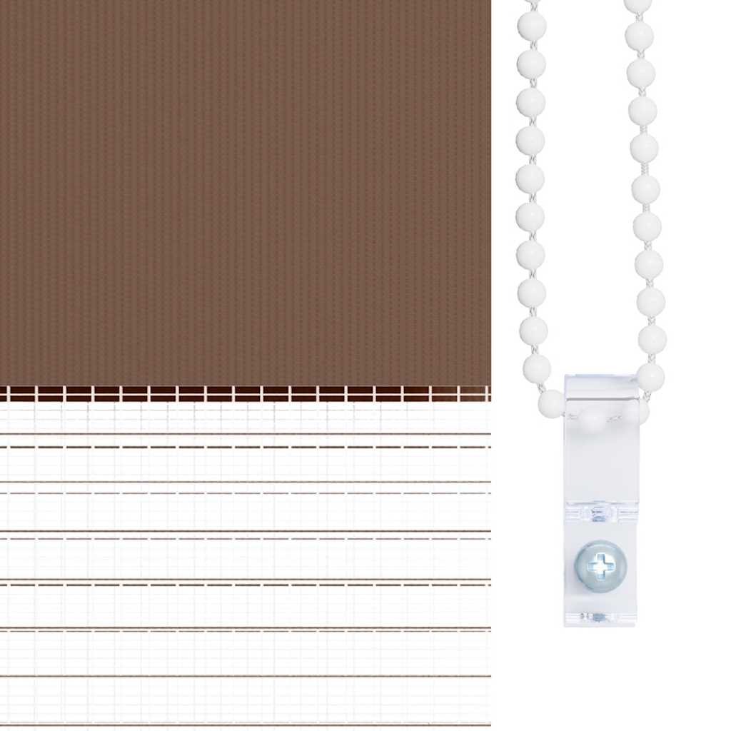 Rullgardin zebra brun 135x100 cm tyg bredd 130,9 cm polyester