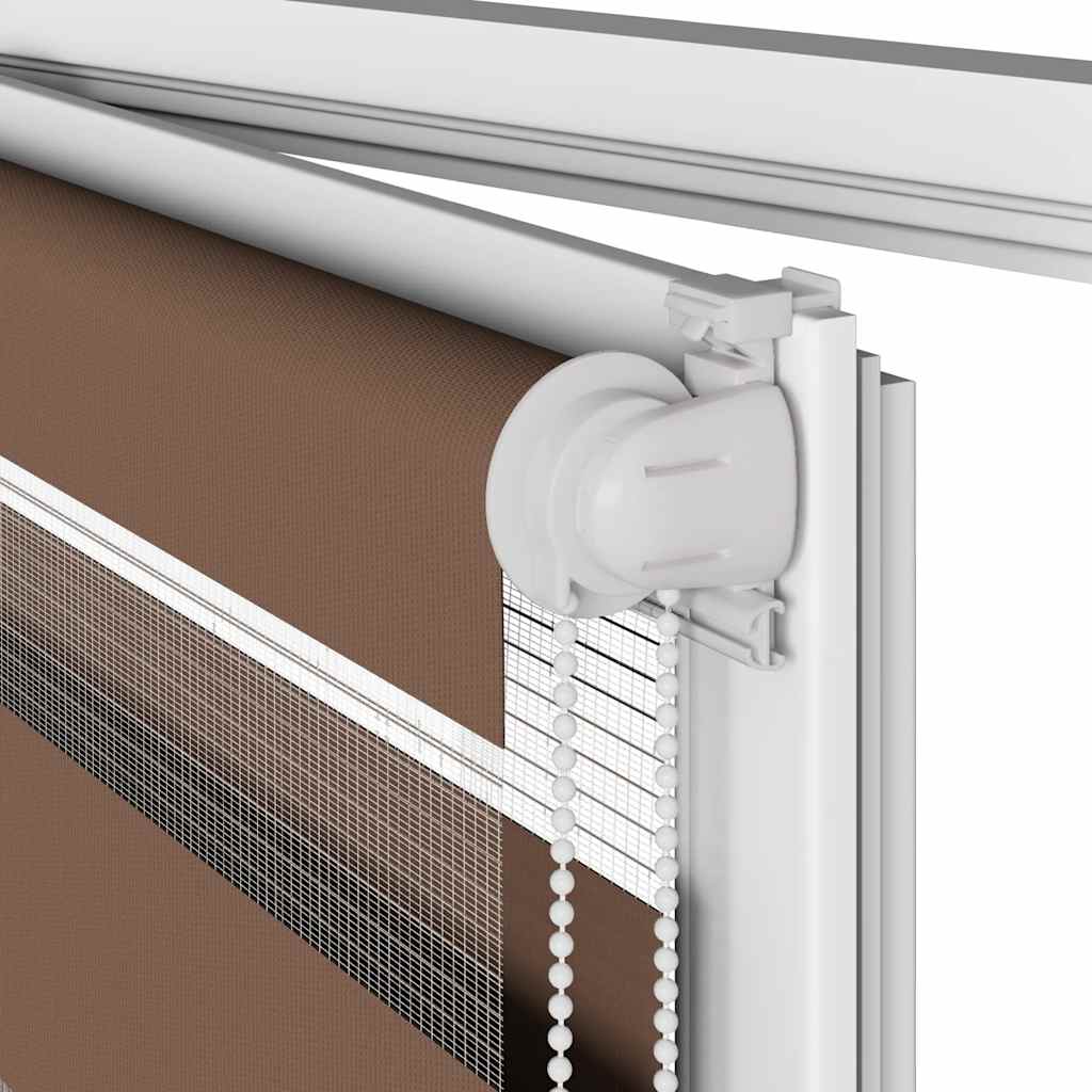 Rullgardin zebra brun 140x150 cm tyg bredd 135,9 cm polyester