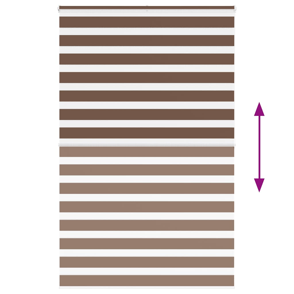 Rullgardin zebra brun 140x200 cm tyg bredd 135,9 cm polyester