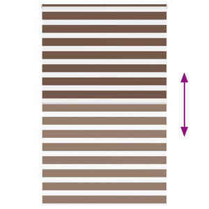 Rullgardin zebra brun 140x200 cm tyg bredd 135,9 cm polyester