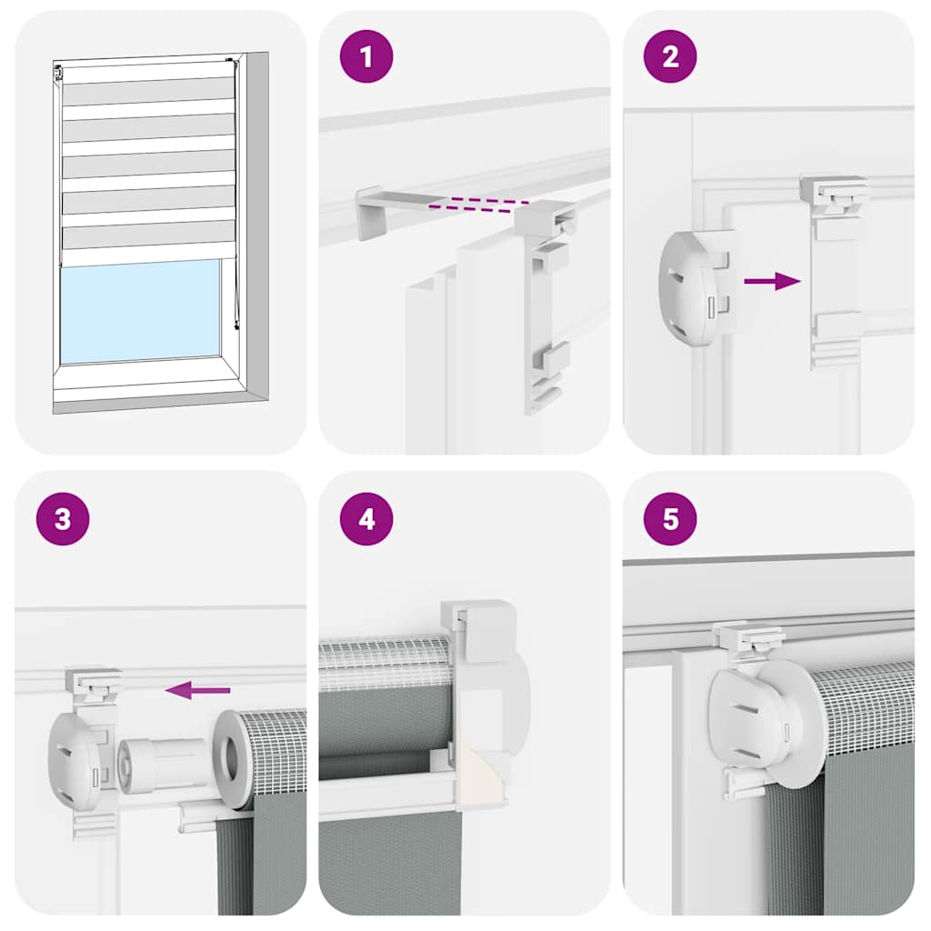 Rullgardin zebra 45x150 cm tyg bredd 40,9 cm polyester