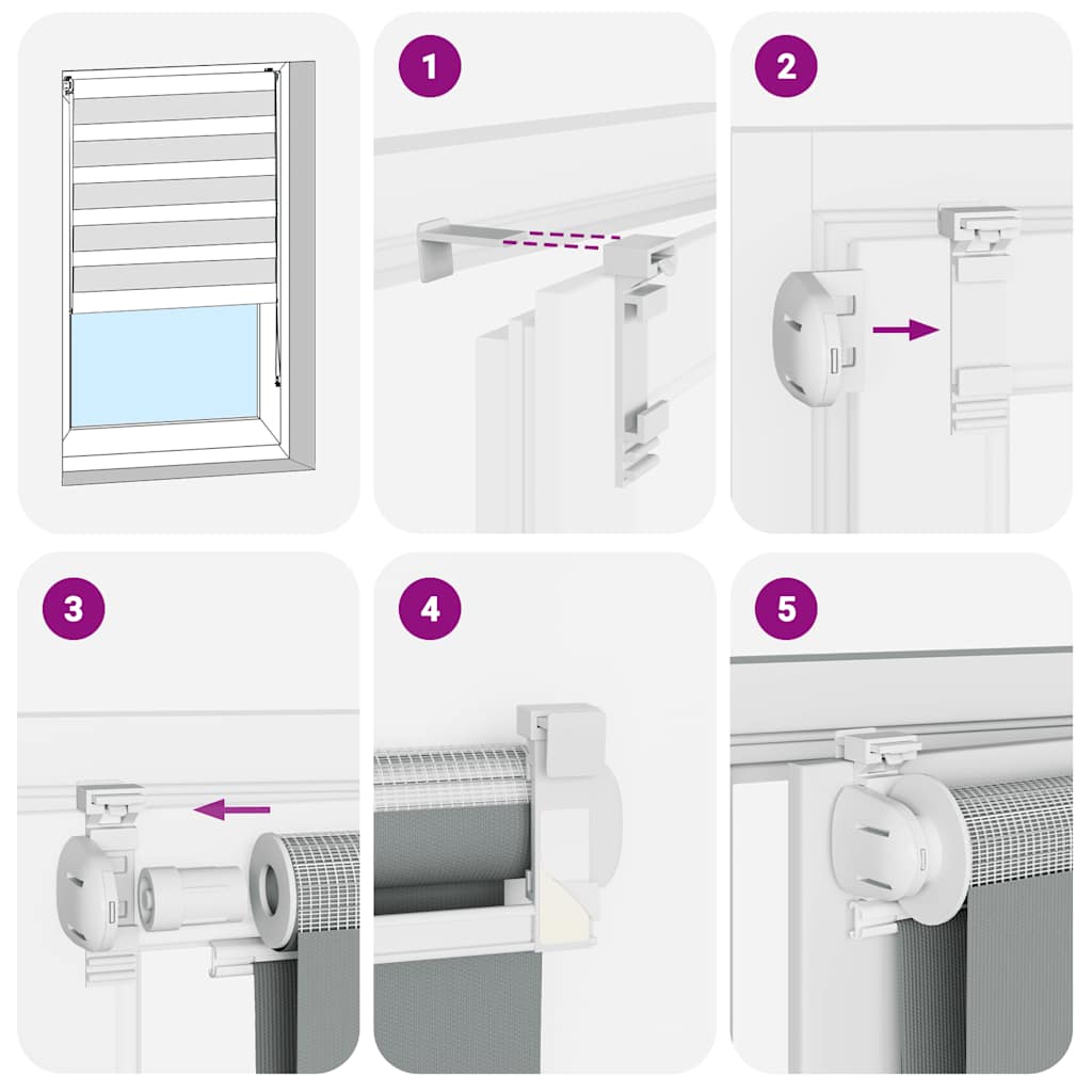 Rullgardin zebra vit 60x100 cm tyg bredd 55,9 cm polyester