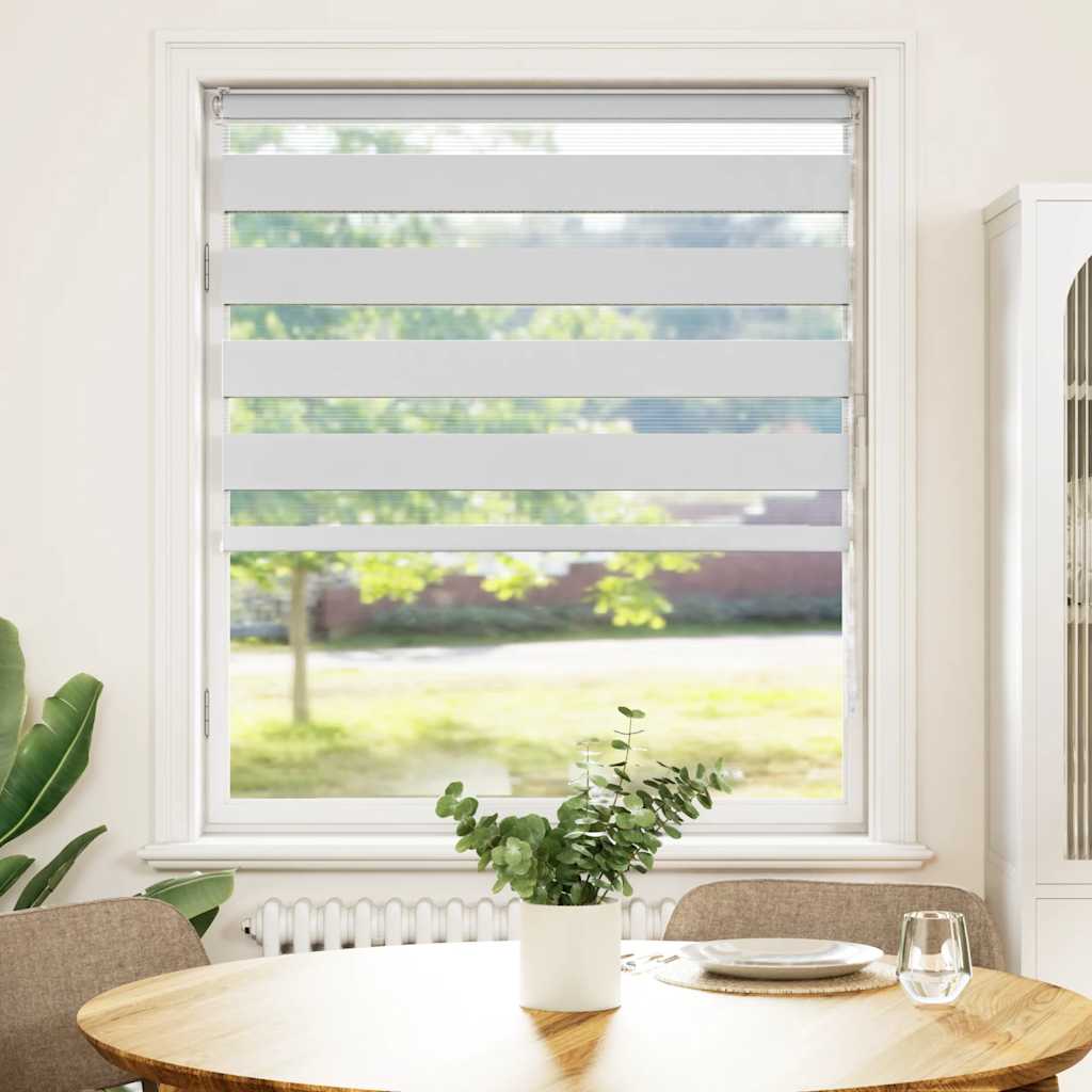 Rullgardin zebra vit 100x100 cm tyg bredd 95,9 cm polyester