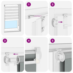 Rullgardin zebra vit 65x150 cm tyg bredd 60,9 cm polyester