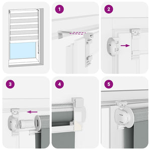 Rullgardin zebra vit 70x150 cm tyg bredd 65,9 cm polyester