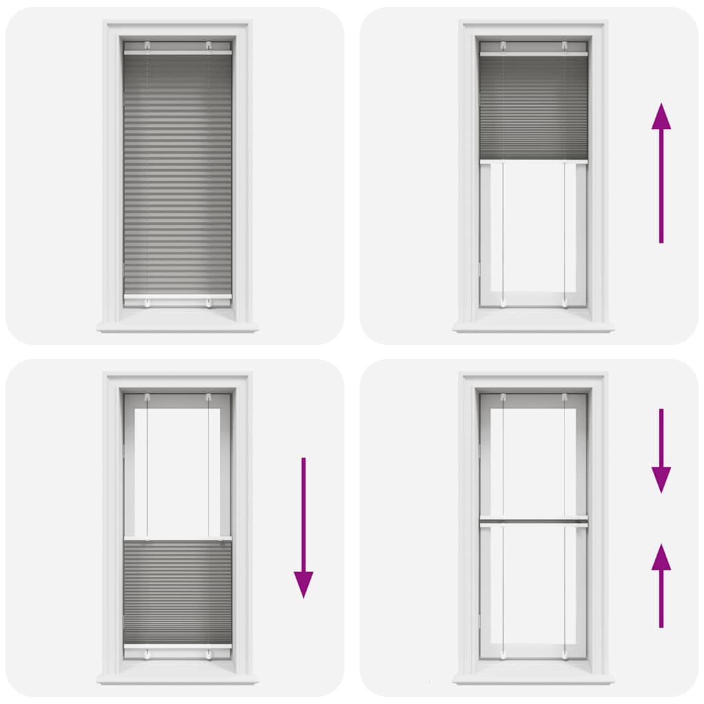 Plisserad persienn antracit 55x100cm tyg bredd 54,4cm polyester