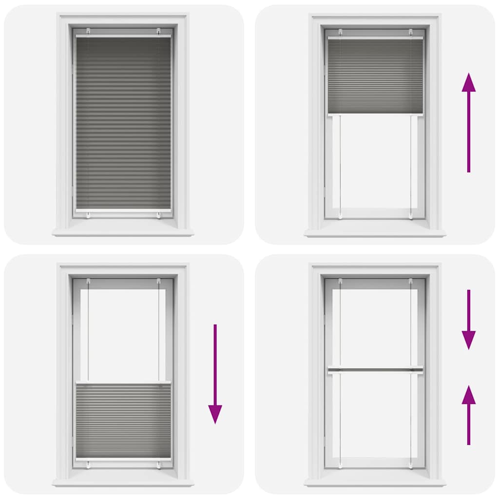 Plisserad persienn antracit 80x100cm tyg bredd 79,4cm polyester