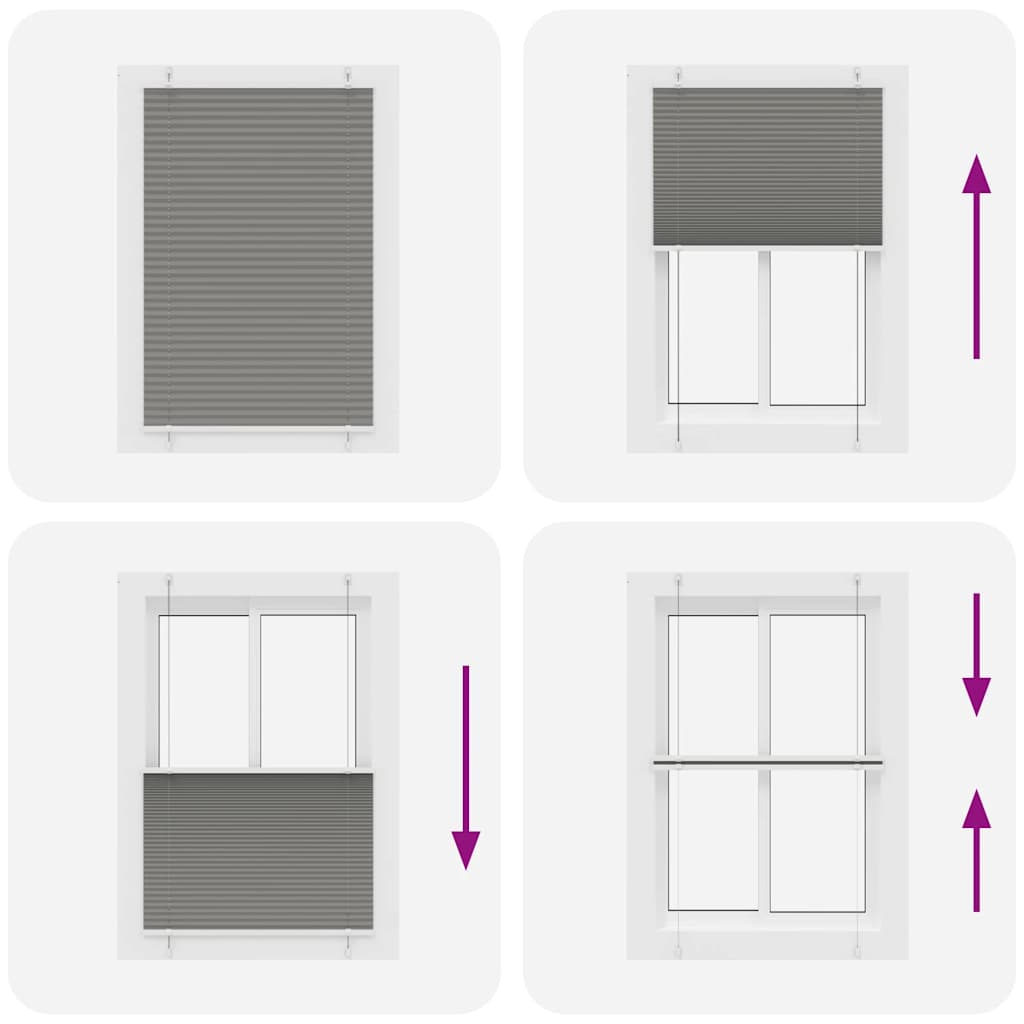 Plisserad persienn antracit 90x100cm tyg bredd 89,4cm polyester