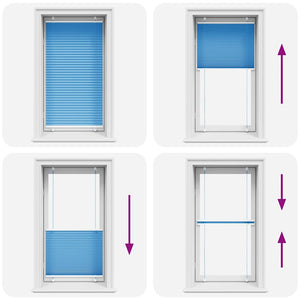 Plisserad persienn blå 75x100 cm tyg bredd 74,4 cm polyester