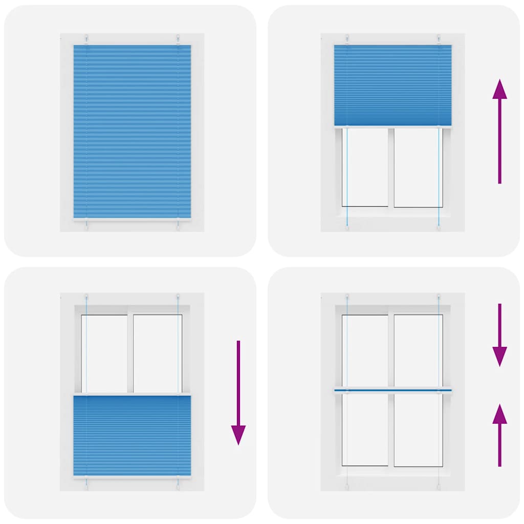 Plisserad persienn blå 100x150 cm tyg bredd 99,4 cm polyester