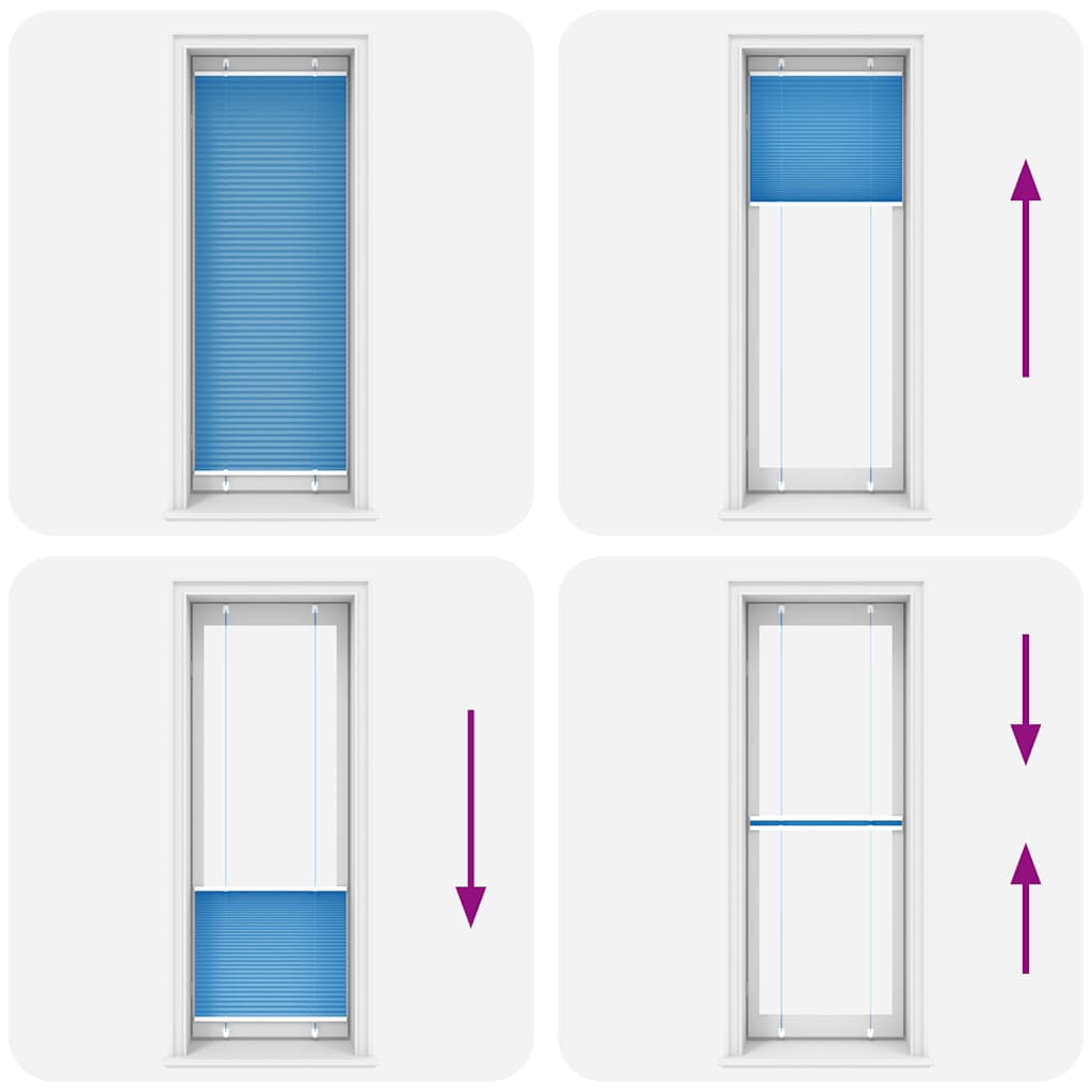 Plisserad persienn blå 75x200 cm tyg bredd 74,4 cm polyester