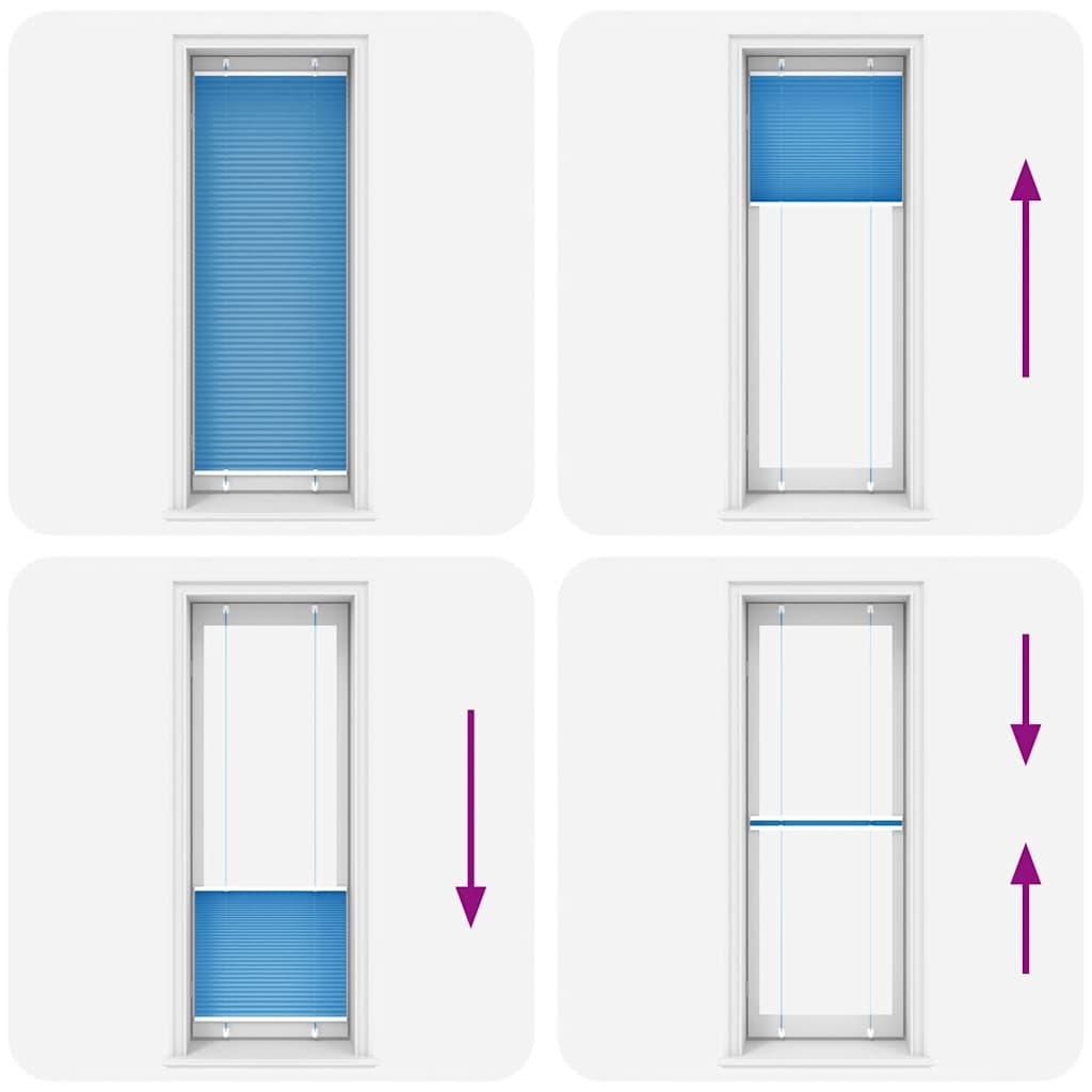 Plisserad persienn blå 75x200 cm tyg bredd 74,4 cm polyester